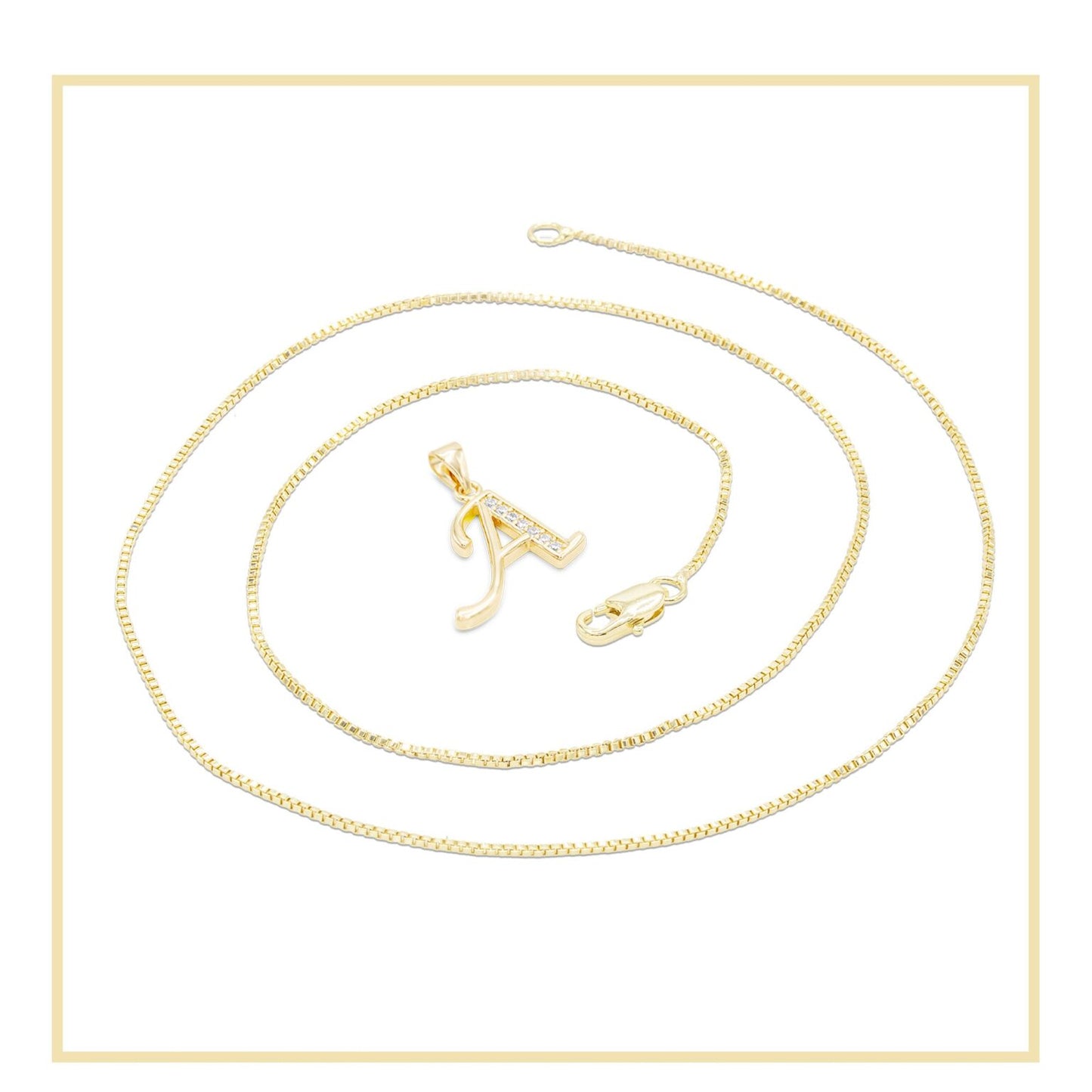 Alphabet Personalized 14K Gold Chain Set