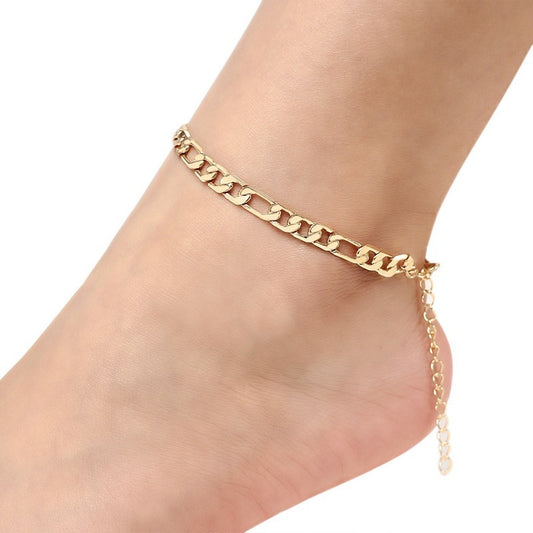 Gold and Silver Alloy Women's Anklet